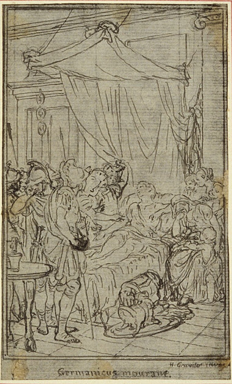 Studium do ilustracji w Tacyt "Tiberius, or The Six First Books of Annals" Księga II, tom 1 autorstwa Hubert Francois Gravelot