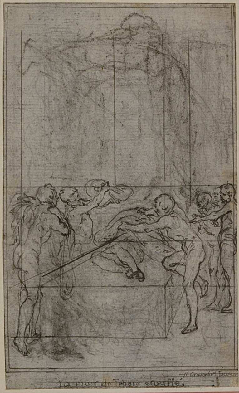 Studium do ilustracji w Tacyt "Tiberius, or The Six First Books of Annals", Księga VI, tom 3, 1. studium autorstwa Hubert Francois Gravelot
