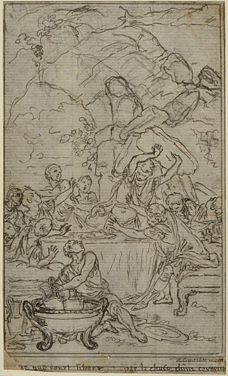 Studium do ilustracji w Tacyt "Tiberius, or The Six First Books of Annals", księga IV, tom 2, 2. studium autorstwa Hubert Francois Gravelot