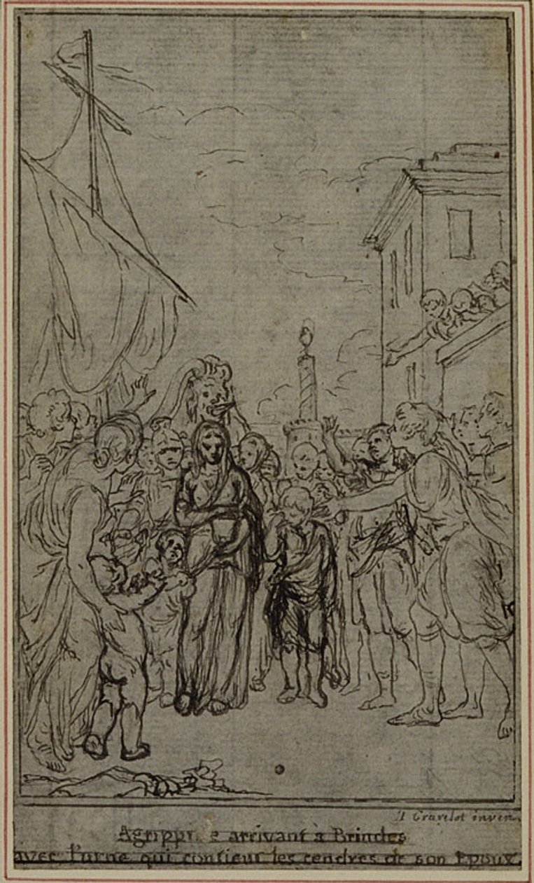 Studium do ilustracji w Tacyt "Tiberius, or The Six First Books of Annals", księga III, tom 2, 2. studium autorstwa Hubert Francois Gravelot