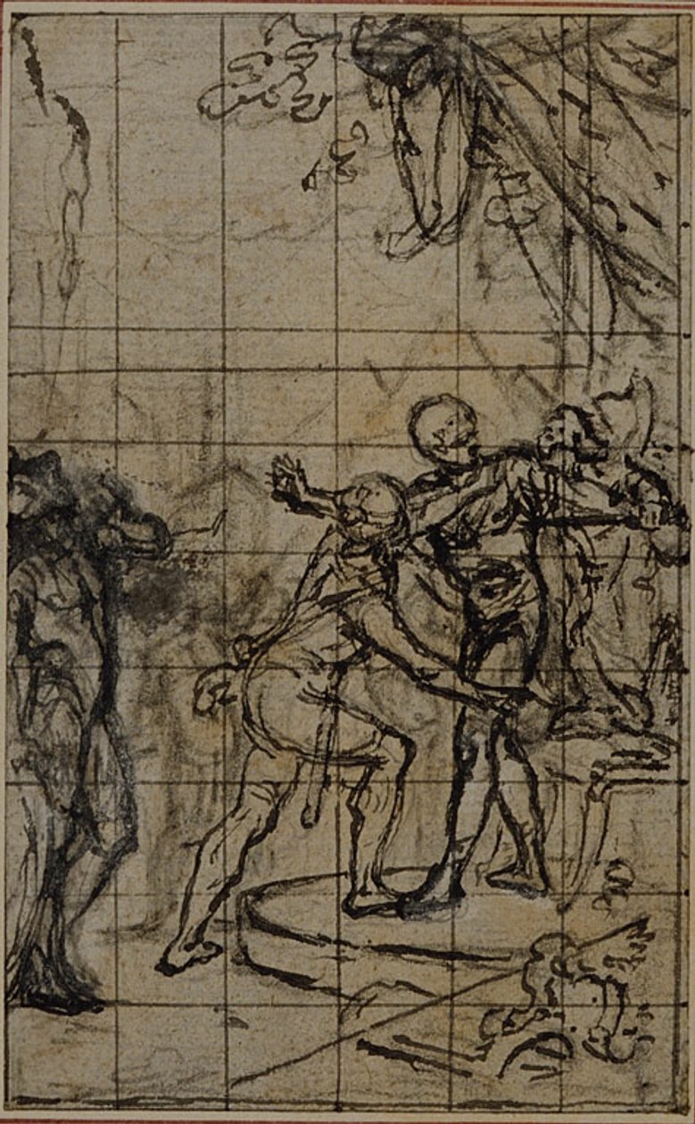 Studium do ilustracji w Tacitus "Tibère, ou Les Six Premiers Livres des Annales" Księga I, tom 1, 2. studium autorstwa Hubert Francois Gravelot