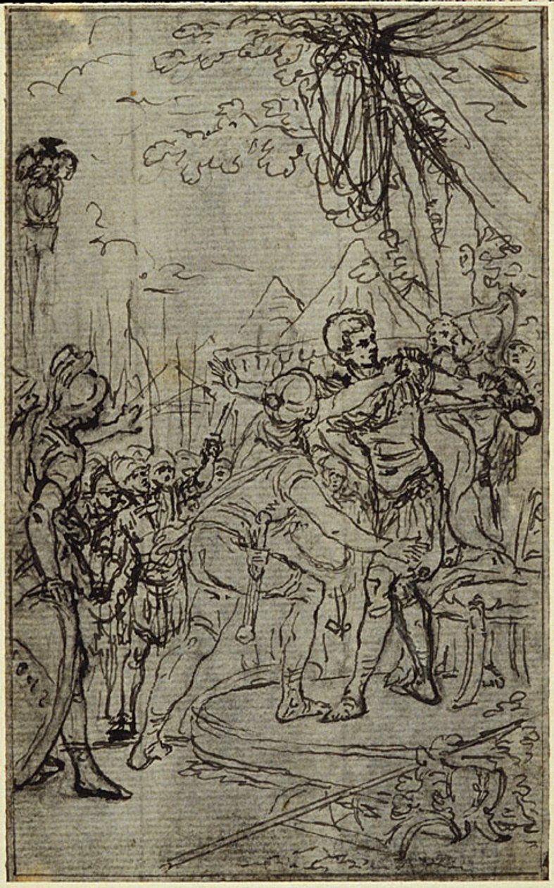 Studium do ilustracji w Tacyt "Tiberius, or The Six First Books of Annals" Book I, Vol. 1, 3rd Study autorstwa Hubert Francois Gravelot