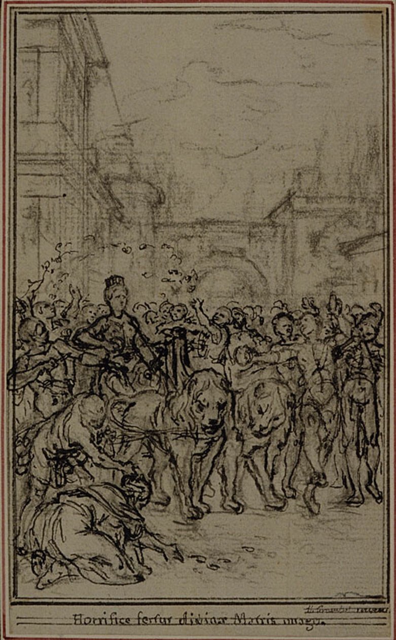 Studium do winiety-frontispiece z "De la Nature des Choses" Lukrecjusza, Księga II autorstwa Hubert Francois Gravelot