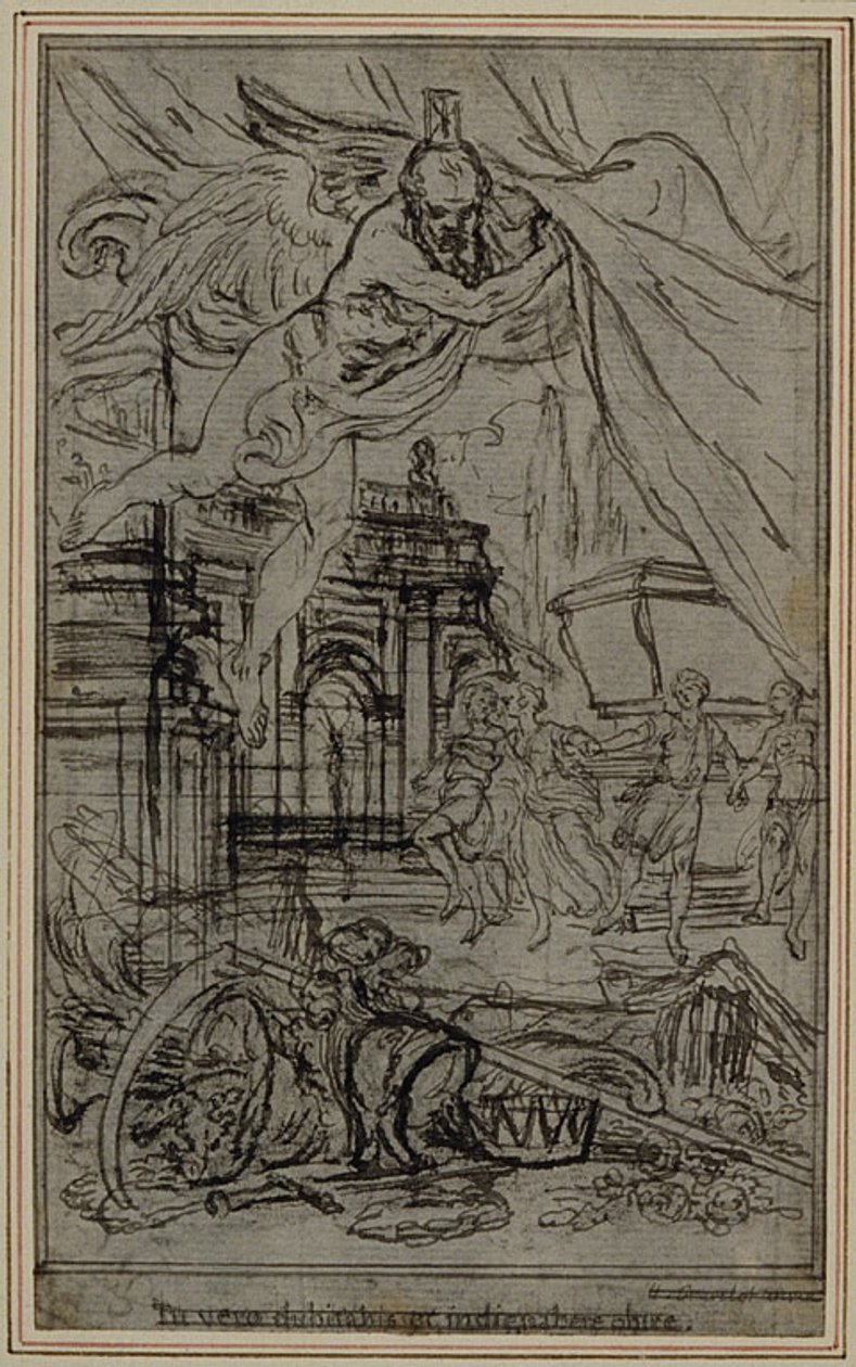 Studium do winiety-frontispiece z "De la Nature des Choses" Lukrecjusza, Księga III autorstwa Hubert Francois Gravelot