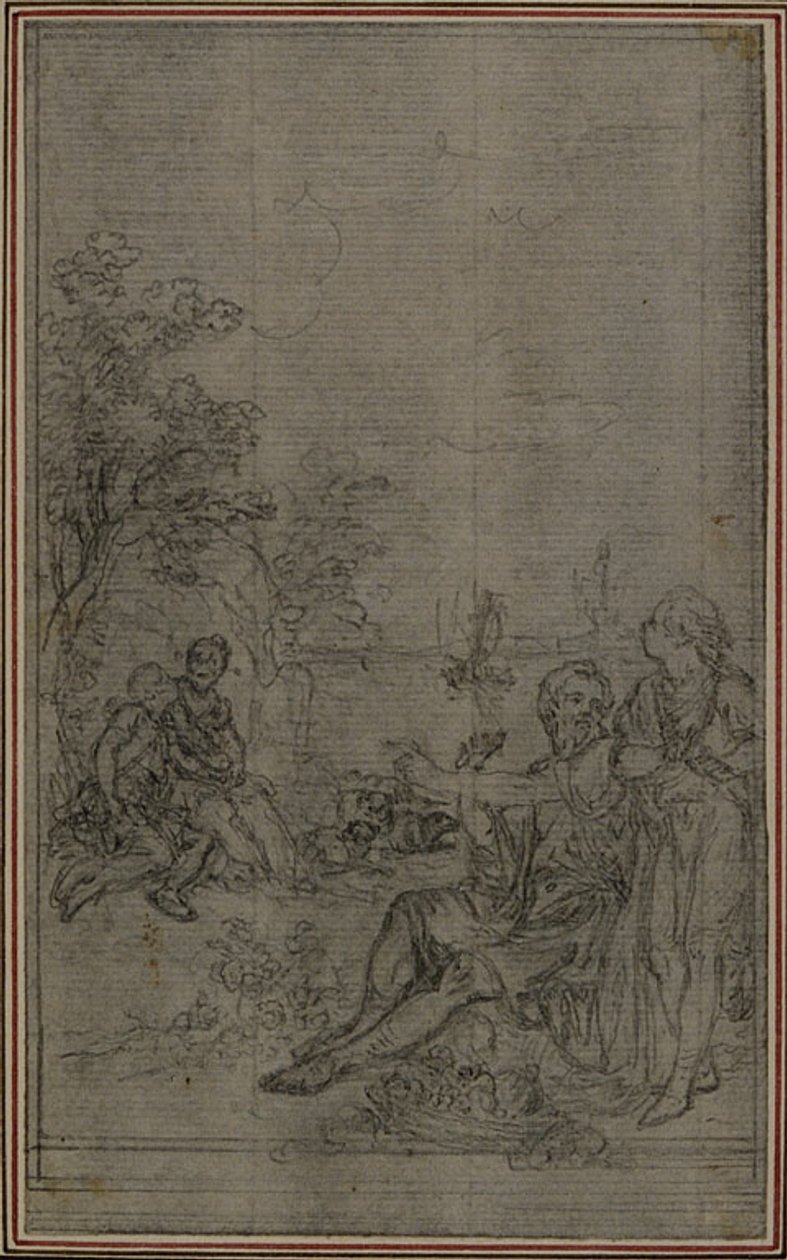 Studium do winiety z "De la Nature des Choses" Lukrecjusza, tom II, księga IV autorstwa Hubert Francois Gravelot
