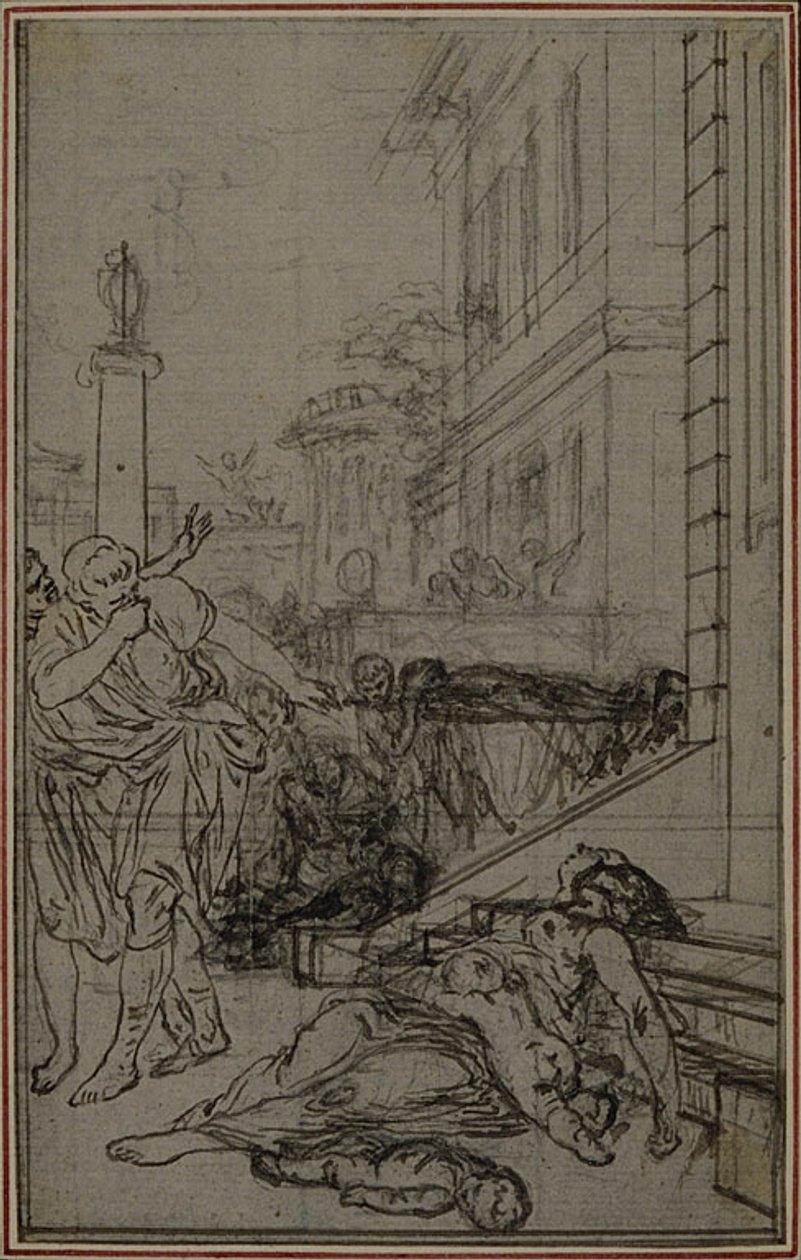 Studium do winiety z "De la Nature des Choses" Lukrecjusza, tom II, księga VI autorstwa Hubert Francois Gravelot