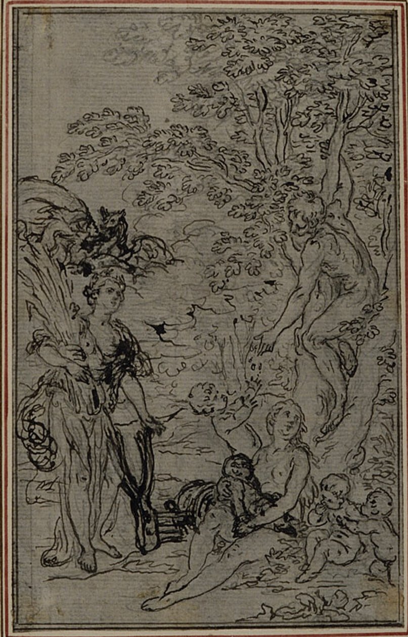 Studium do winiety z "De la Nature des Choses" Lukrecjusza, tom II, księga V autorstwa Hubert Francois Gravelot