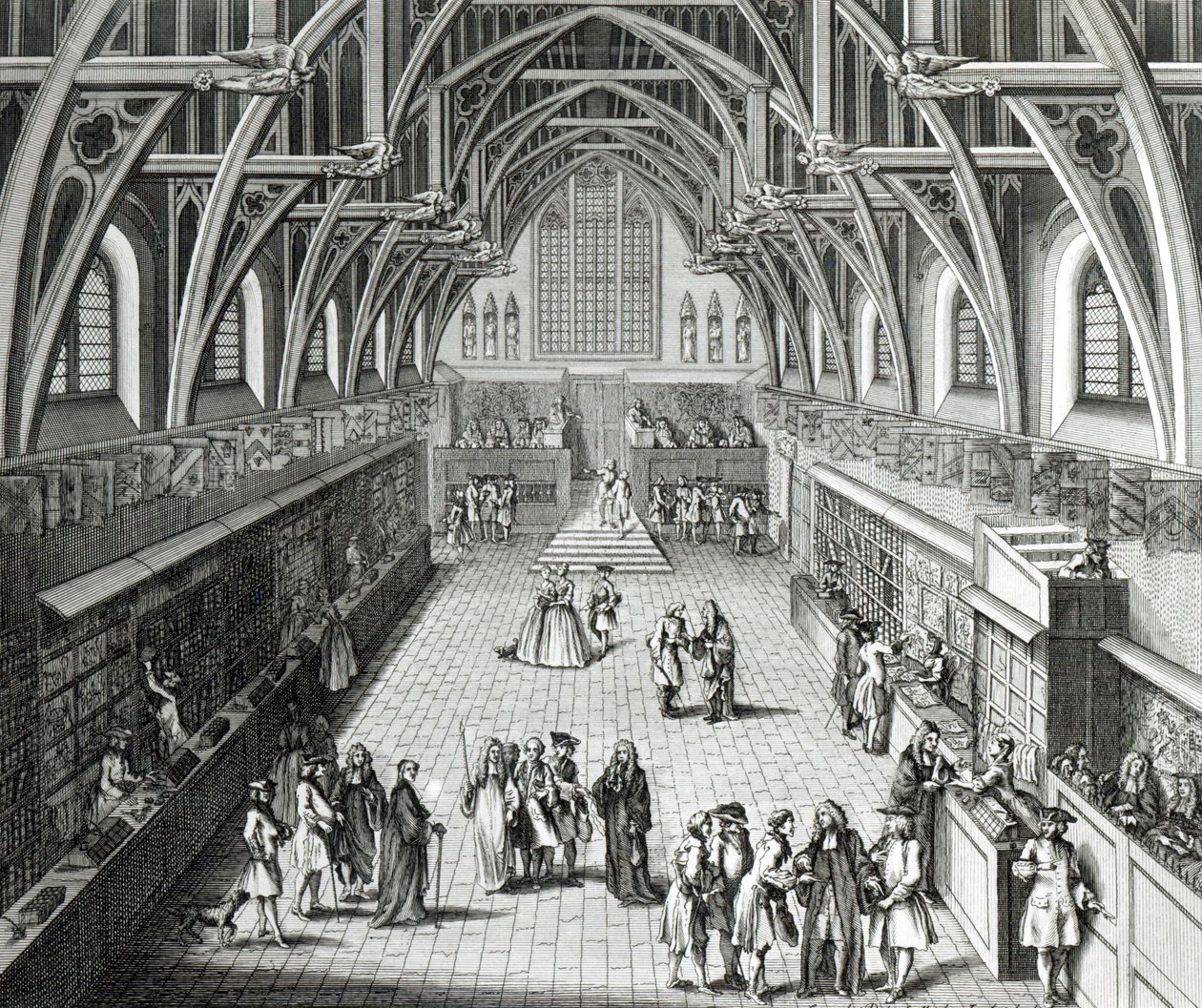 Westminster Hall, Pierwszy dzień semestru, Poemat satyryczny, 1797 ryty przez C.Mosleya autorstwa Hubert Francois Gravelot