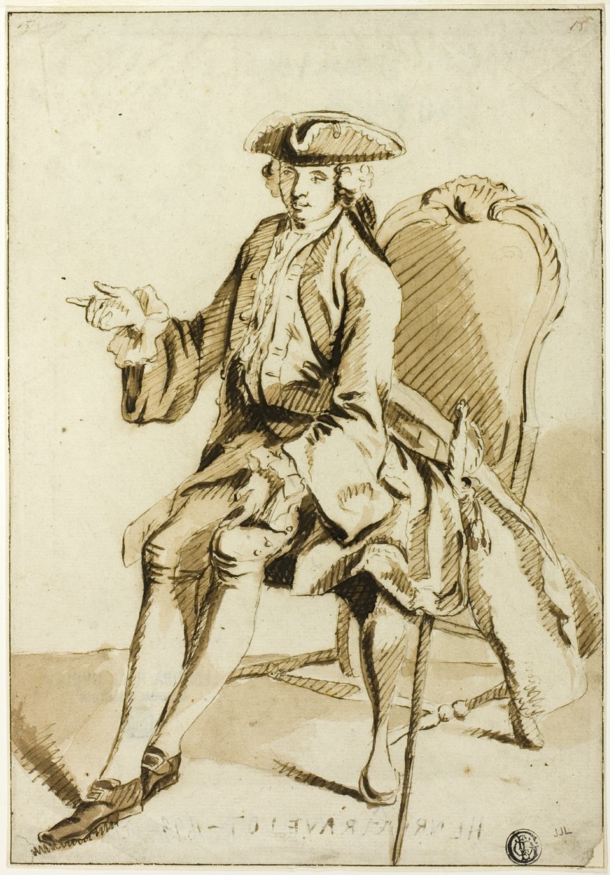 Siedzący młody seigneur autorstwa Hubert Francois Gravelot