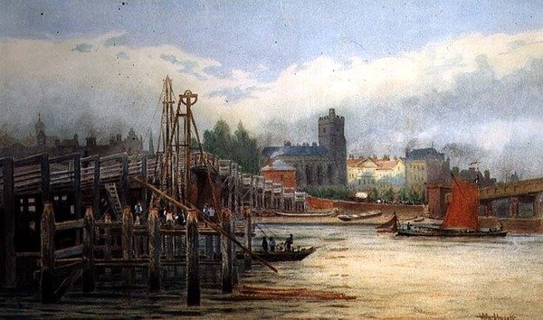 Stary most Putney autorstwa Hubert James Medlycott