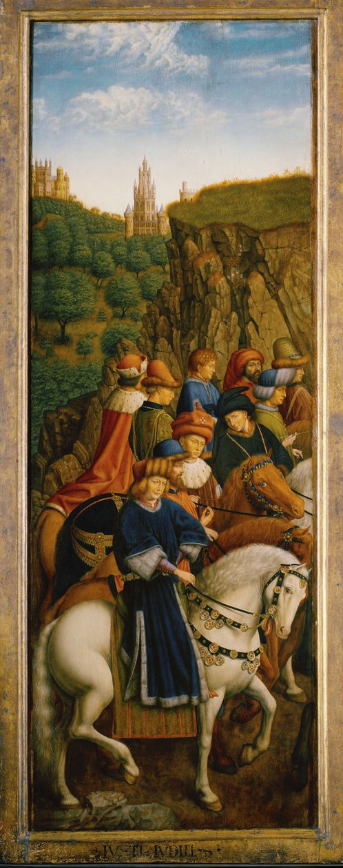 Sędziowie Sprawiedliwi, lewy dolny panel Ołtarza Gandawskiego autorstwa Hubert & Jan van (1390 1441) (after) Eyck