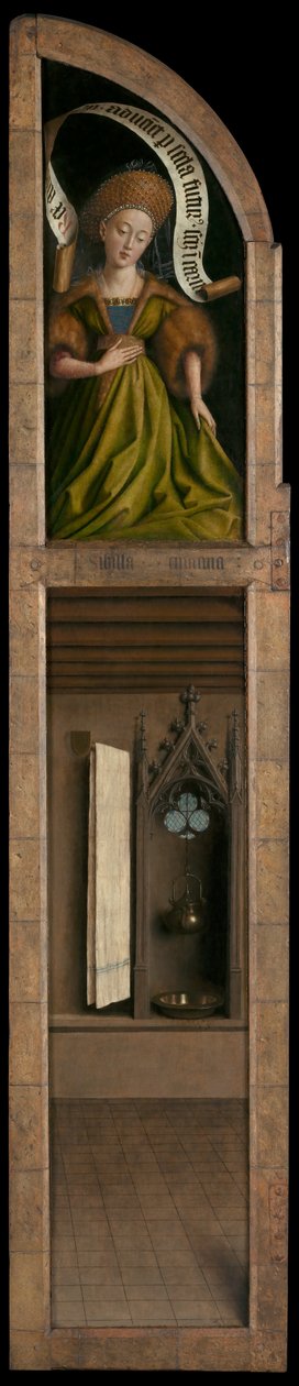 Cumaean Sibyl, z zewnątrz prawego skrzydła Ołtarza Gandawskiego autorstwa Hubert & Jan van (1390 1441) Eyck