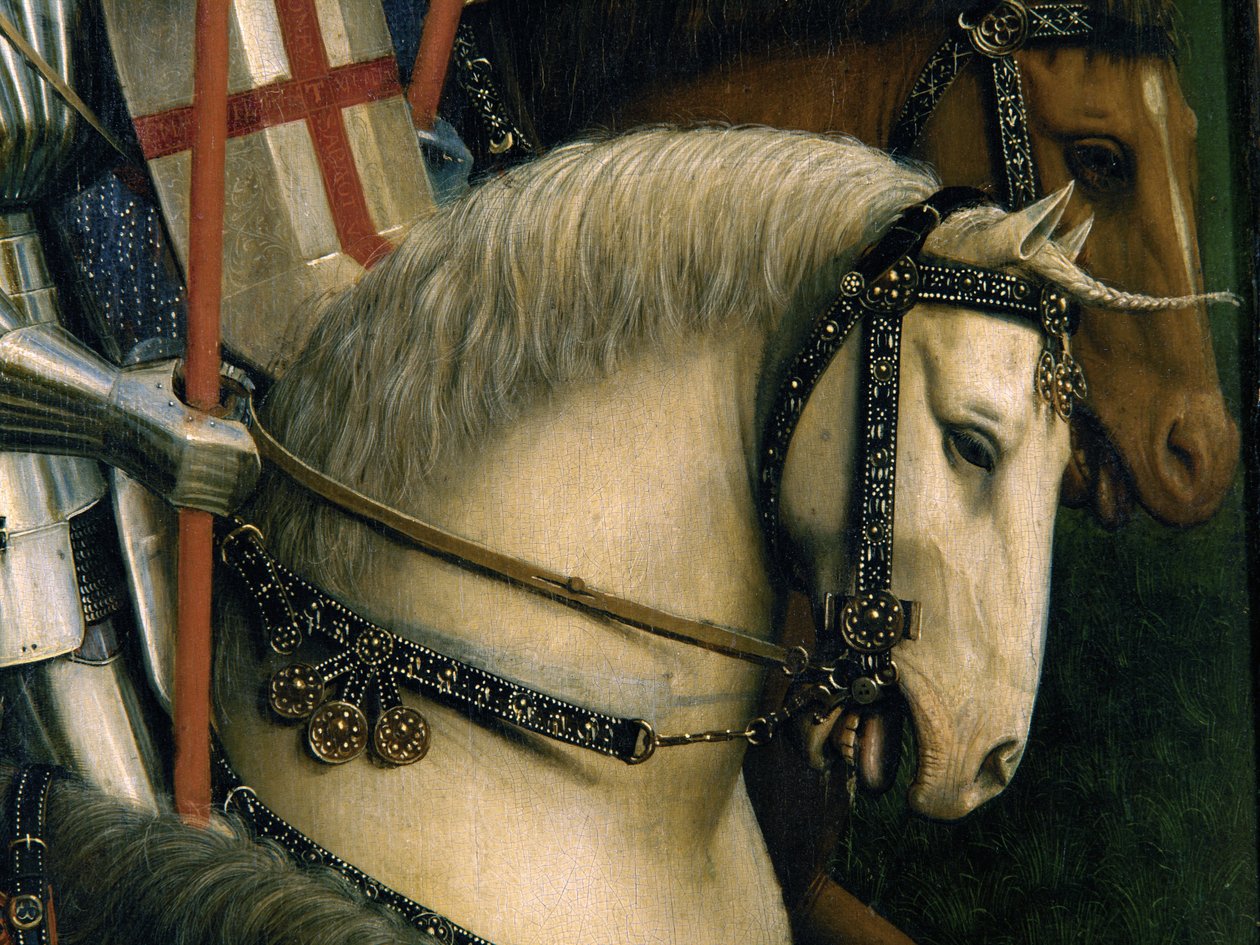 Деталь из рыцарей Христа из польского Гентского алтаря autorstwa Hubert & Jan van (1390-1441) Eyck