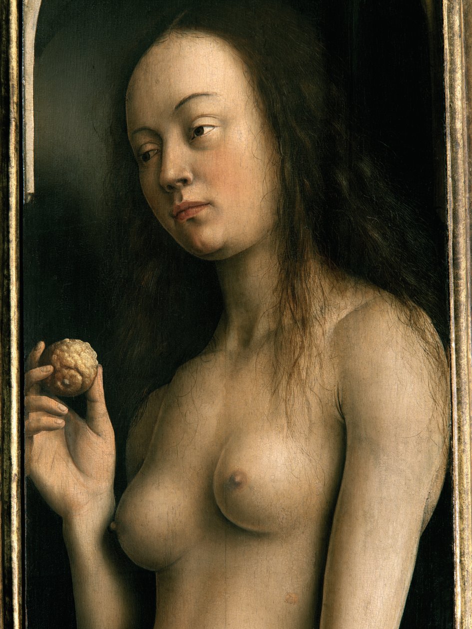 Fragment Ewy z prawego skrzydła Ołtarza Gandawskiego autorstwa Hubert & Jan van (1390 1441) Eyck