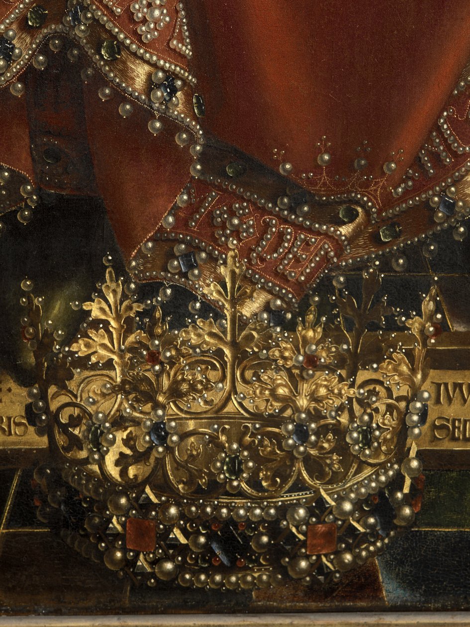 Fragment Boga Ojca z Ołtarza Gandawskiego (olej na desce) autorstwa Hubert & Jan van (1390 1441) Eyck