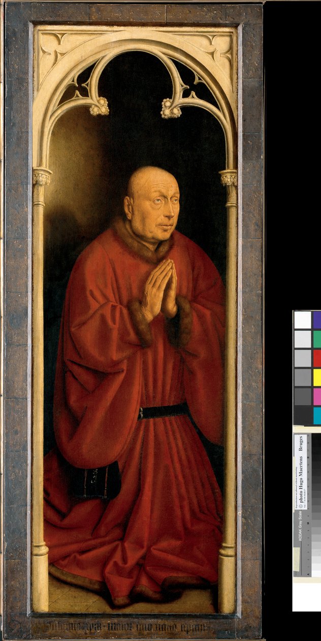 Portret Joosta Vijdta, panel z zewnątrz Ołtarza Gandawskiego autorstwa Hubert & Jan van (1390 1441) Eyck