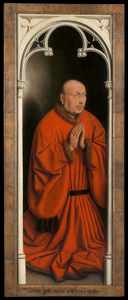 Portret Joosta Vijdta, panel z zewnątrz Ołtarza Gandawskiego autorstwa Hubert & Jan van (1390 1441) Eyck