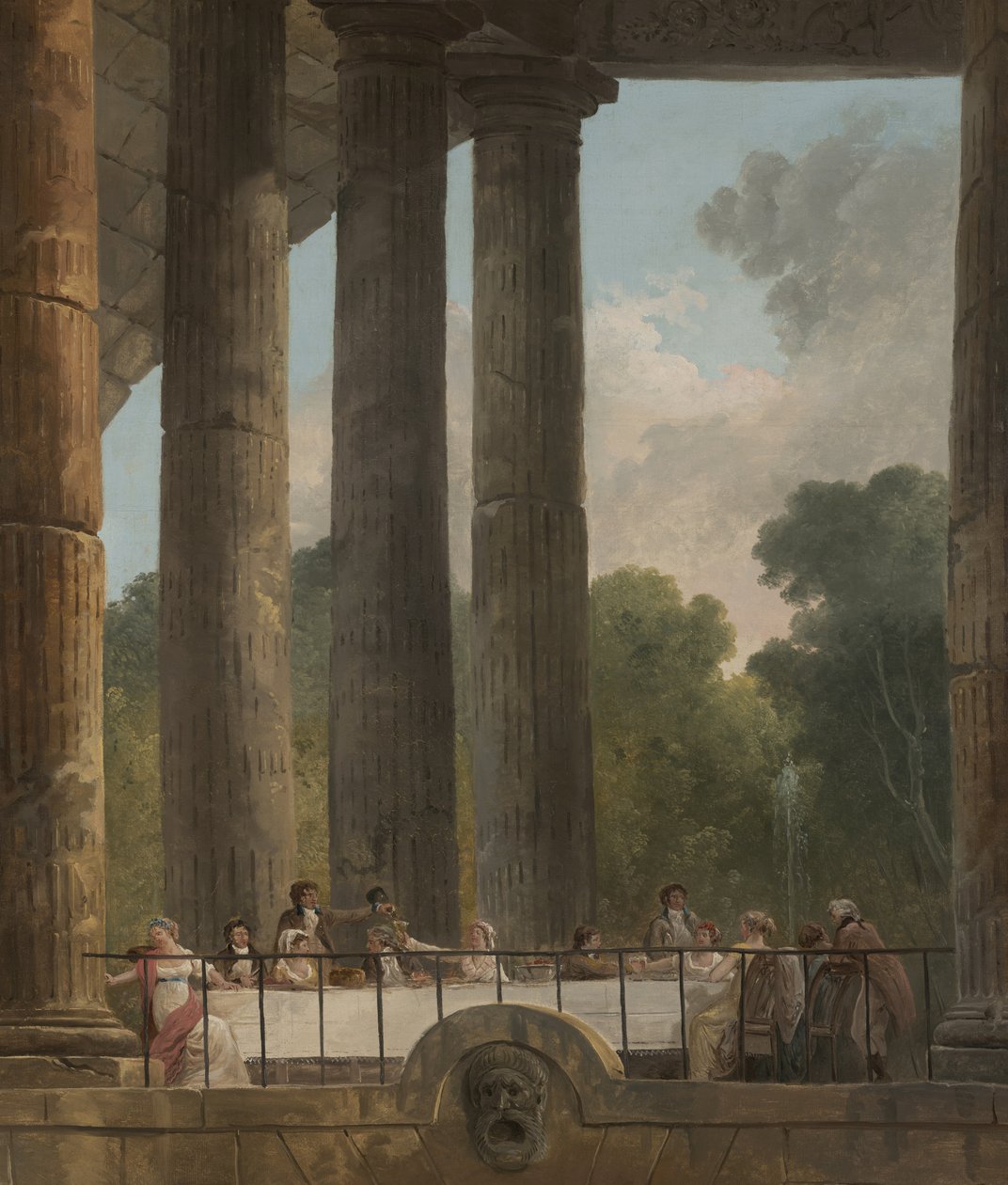 Bankiet w ruinach świątyni, 1795 autorstwa Hubert Robert