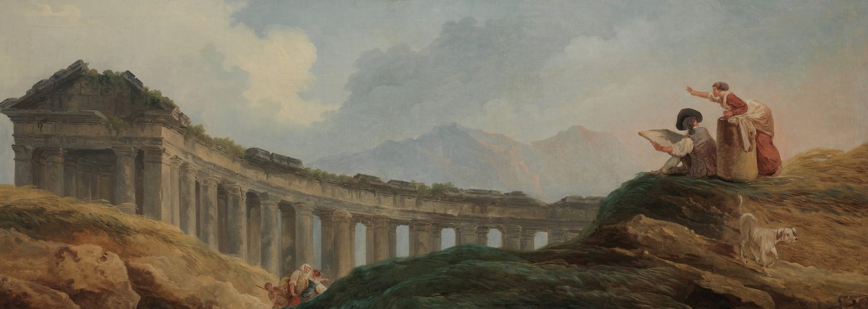 Kolumnada w ruinach. autorstwa Hubert Robert