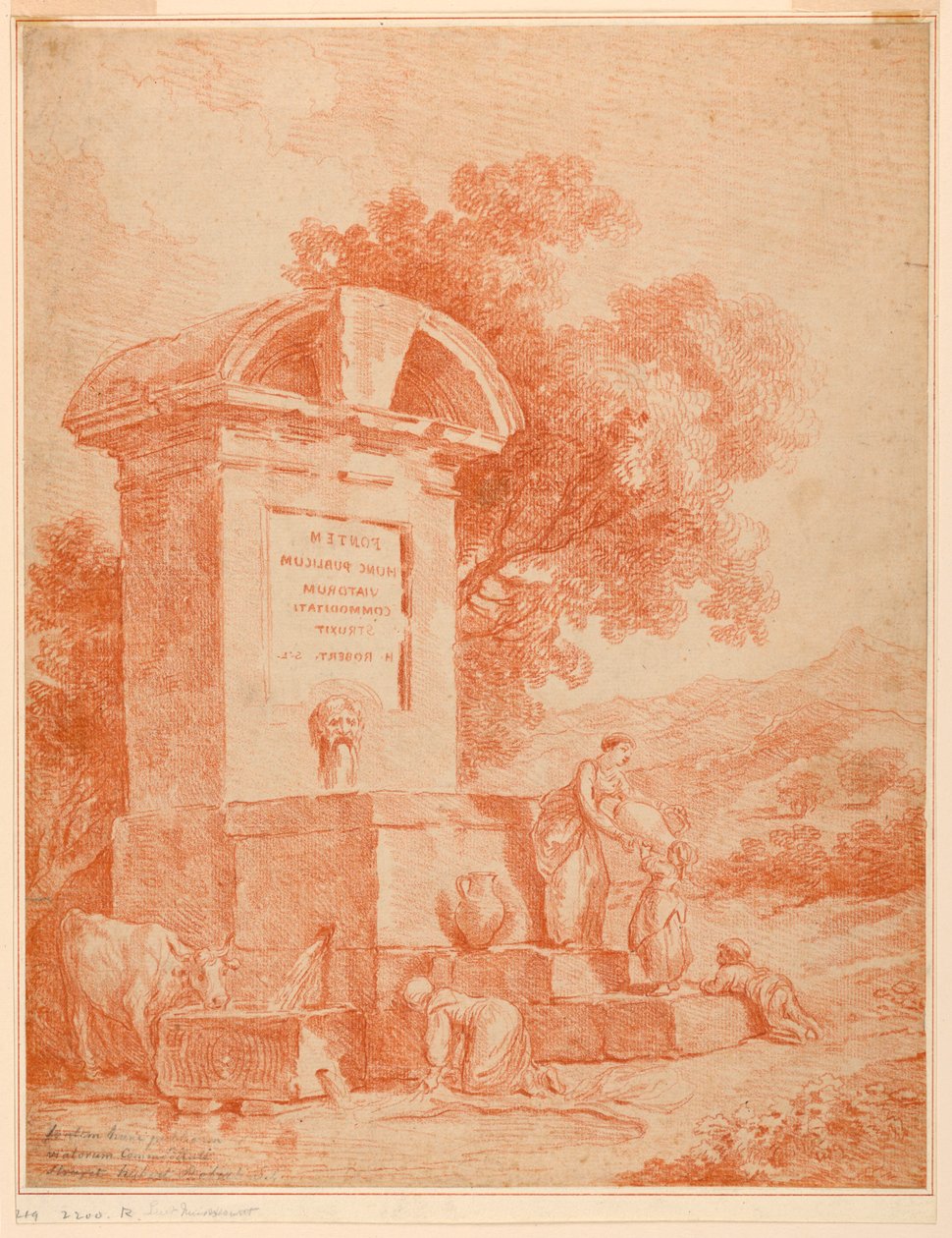 Fontanna rzymska (odporna) autorstwa Hubert Robert