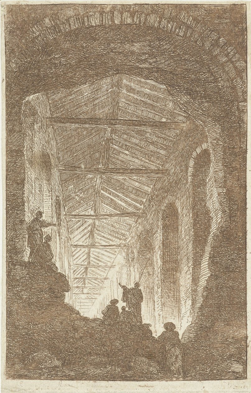 Galeria antyczna Les Soirees de Rome (tytuł serii) Twarze rzymskie (tytuł serii) autorstwa Hubert Robert