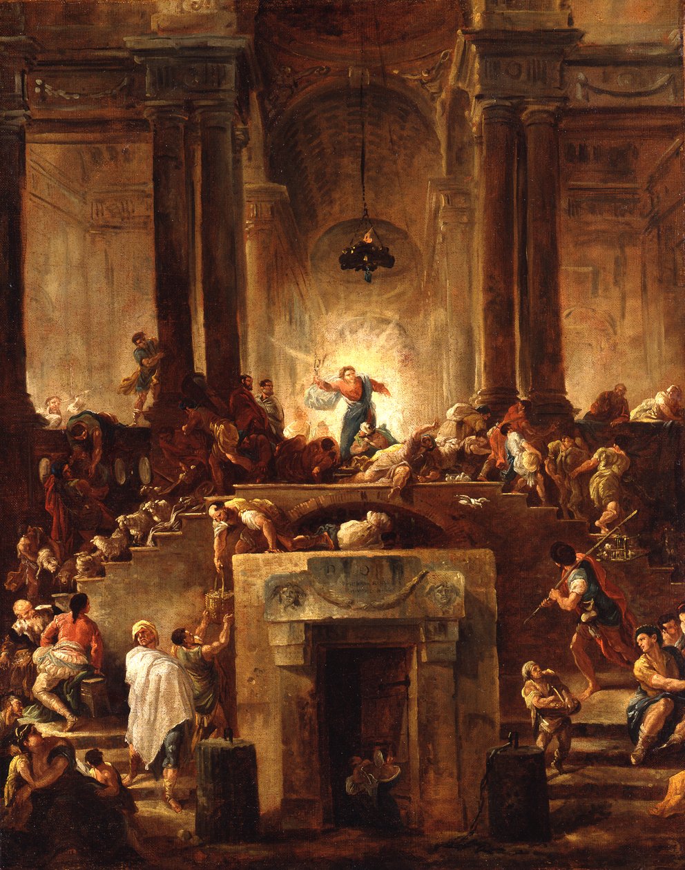 Chrystus wypędza handlarzy ze świątyni autorstwa Hubert Robert
