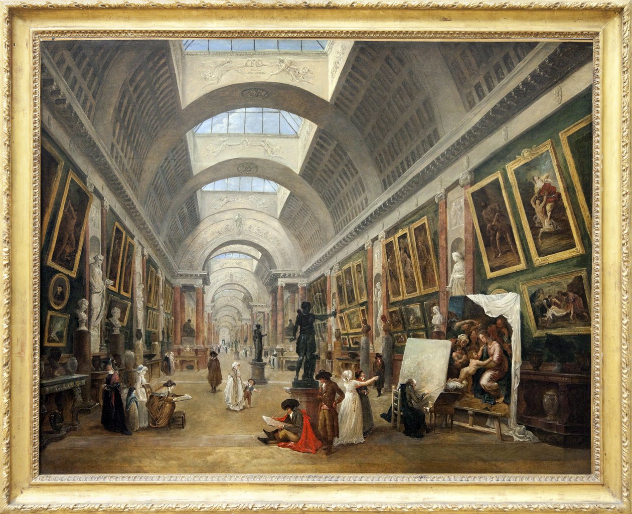 Projekt Grande Galerie du Louvre 1796 (olej na płótnie) autorstwa Hubert Robert