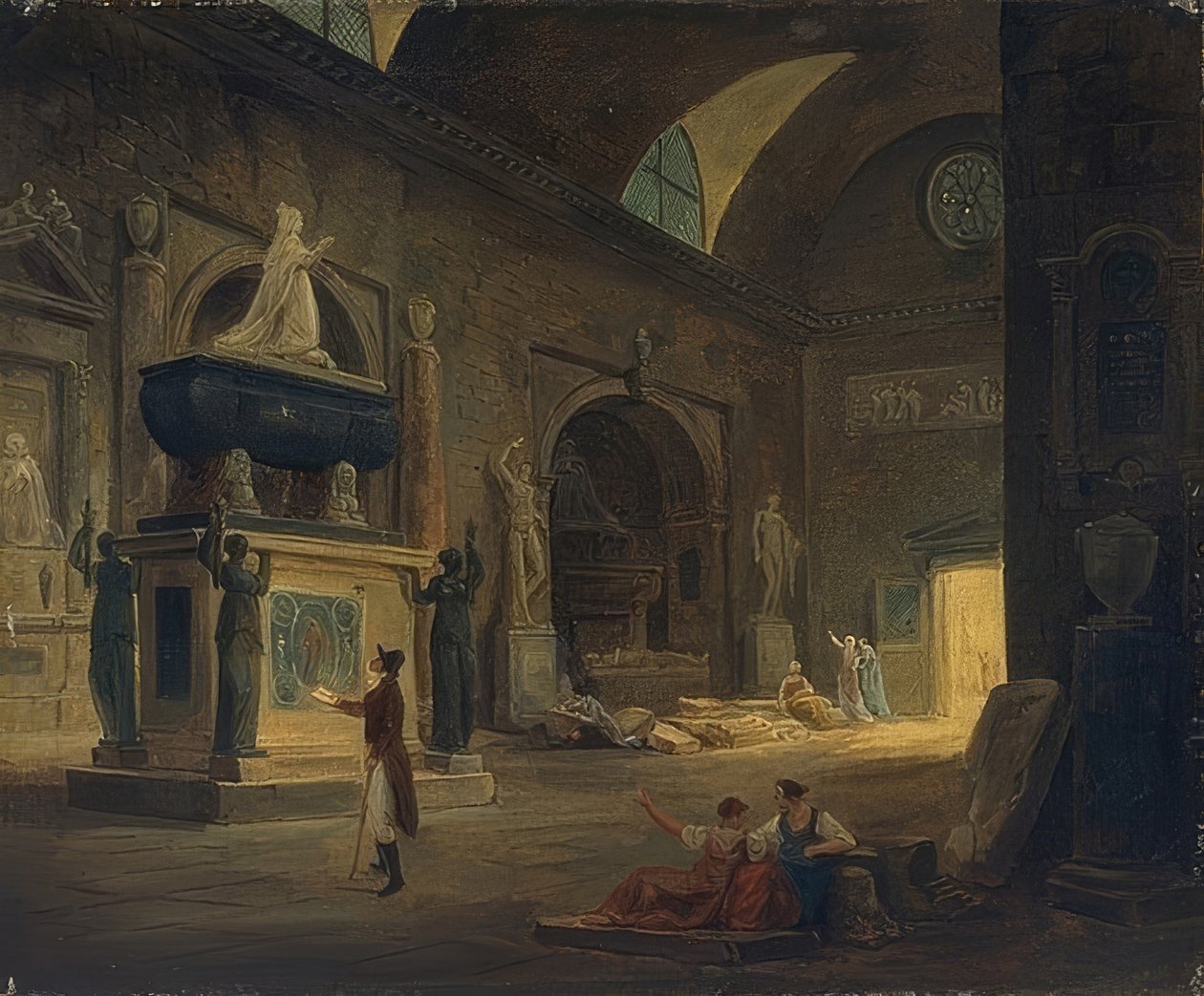Pomieszczenie w Muzeum Zabytków. Około 1800 autorstwa Hubert Robert