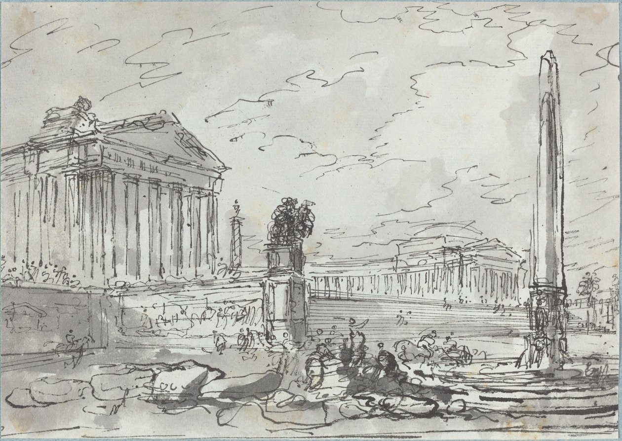 Fantazja o starożytnym Campidoglio autorstwa Hubert Robert