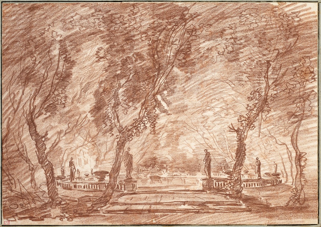 Fontanna w parku autorstwa Hubert Robert