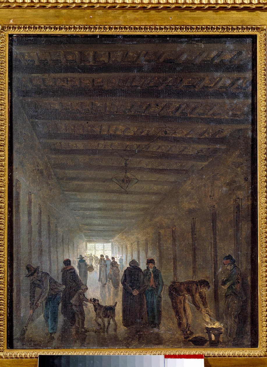 Rewolucja francuska: „Korytarze więzienia Saint Lazare w 1793 r.” Obraz Huberta Roberta (1733-1808) 1793 nd. 0,4x0,32m. Paryż, Muzeum Carnavalet autorstwa Hubert Robert