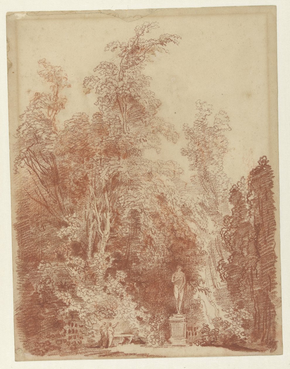 Twarz w parku z posągiem Wenus autorstwa Hubert Robert