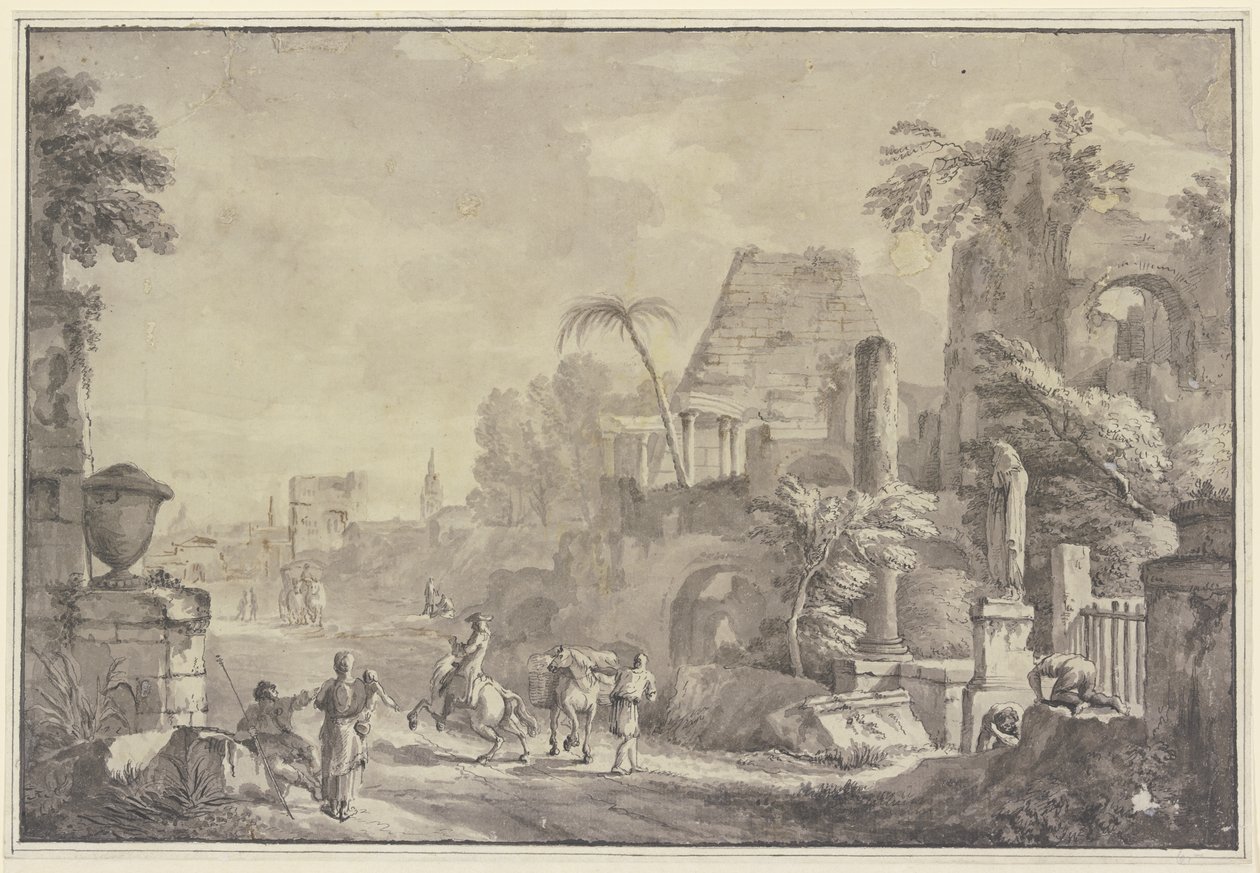 Pejzaż heroiczny autorstwa Hubert Robert