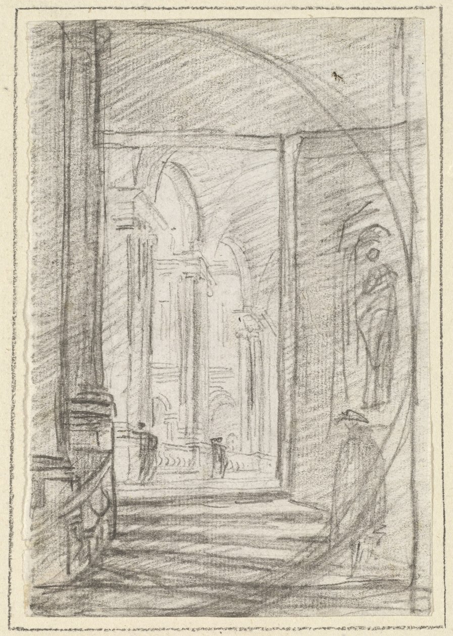 Wnętrze rzymskiego pałacu autorstwa Hubert Robert