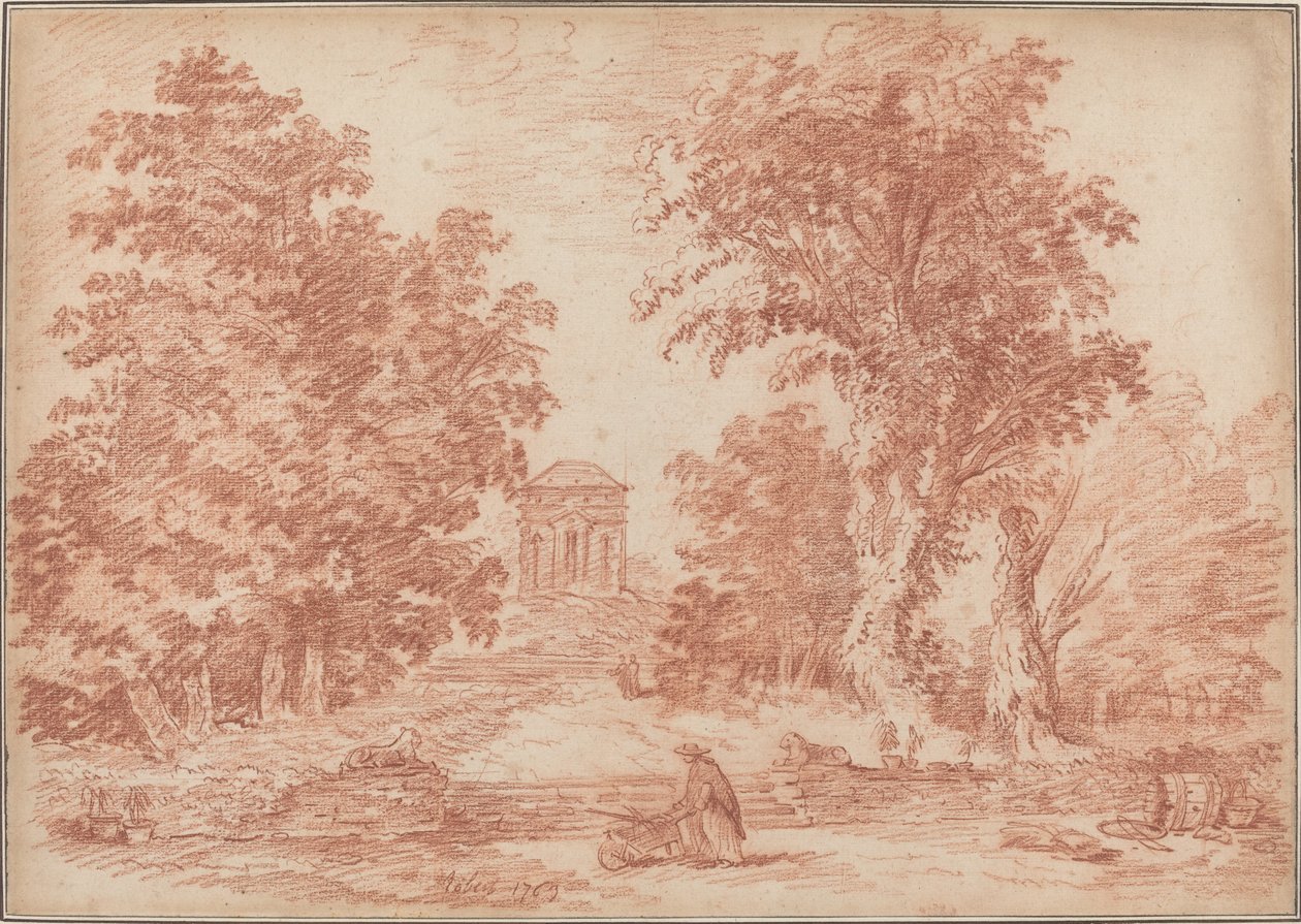 Włoski Park z Tempietto autorstwa Hubert Robert