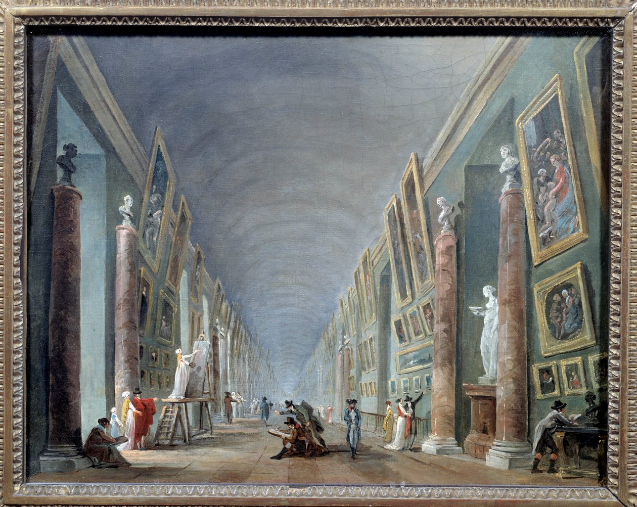La grande galerie du Louvre w latach 1801-1805 Obraz Huberta Roberta (1733-1808) Nd. 0,37 x 0,46 Musee du Louvre, Paryż - Wielka Sala Luwru w latach 1801-1805. Obraz Huberta Roberta (1733-1808), 0,37 x 0,46. Luwr Paryż autorstwa Hubert Robert