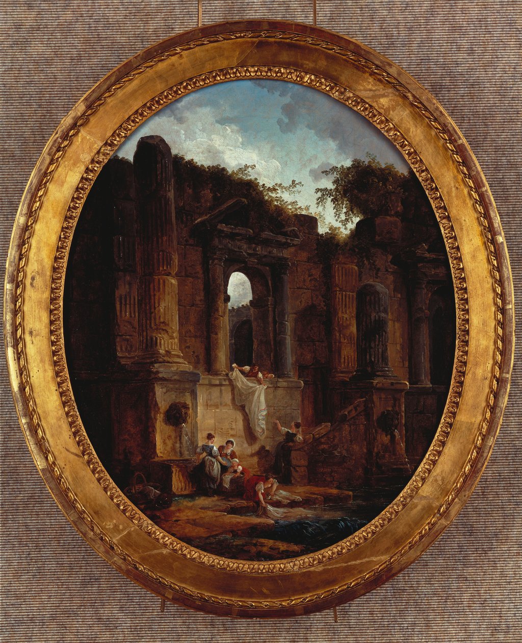 Pejzaż z ruinami (olej na płótnie) autorstwa Hubert Robert