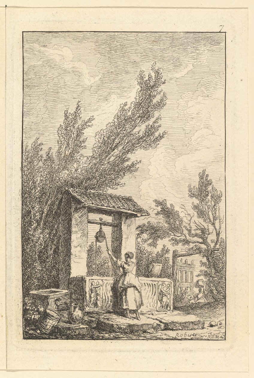 Studnia.n.d. autorstwa Hubert Robert