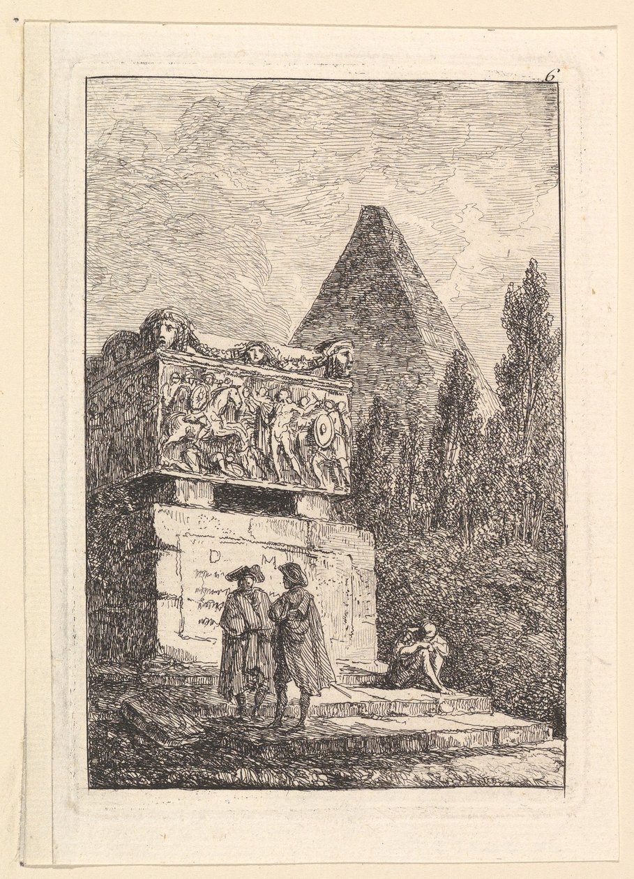 Sarkofag.n.d. autorstwa Hubert Robert