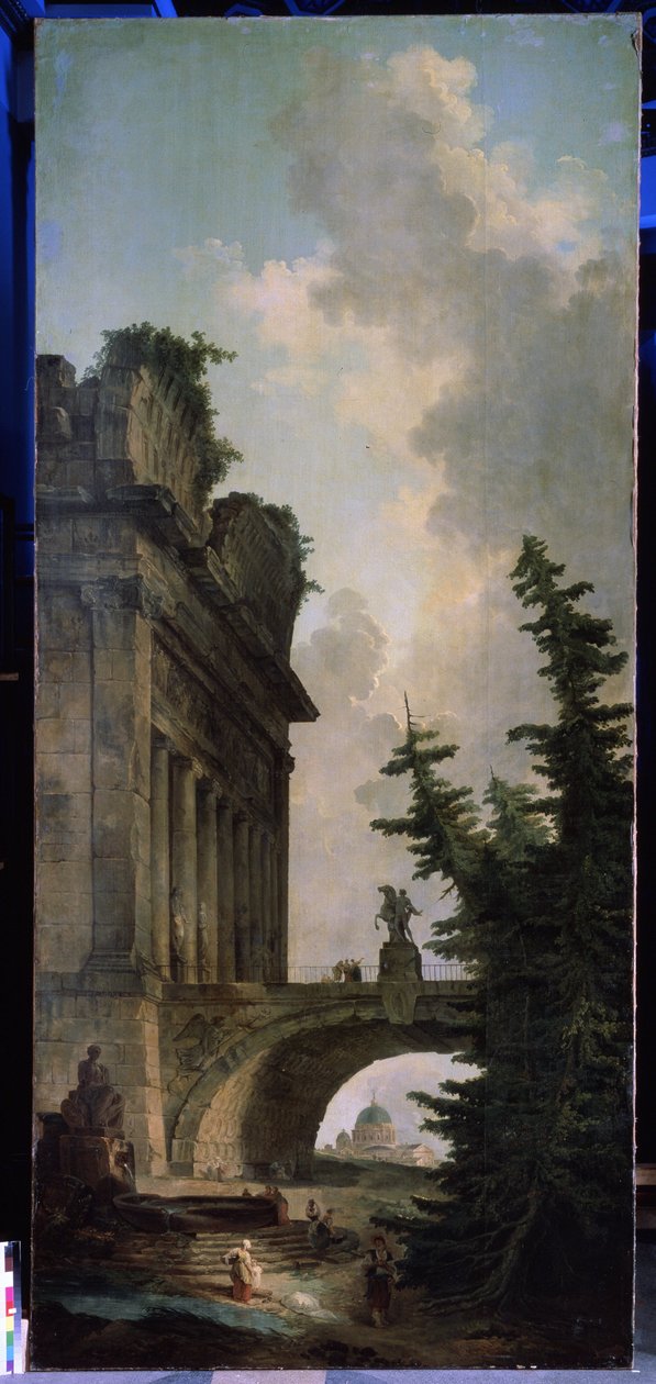 Stary most. Obraz Huberta Roberta (1733-1808), olej na płótnie autorstwa Hubert Robert