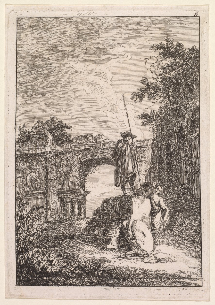 Wieczory w Rzymie: Łuk Triumfalny autorstwa Hubert Robert