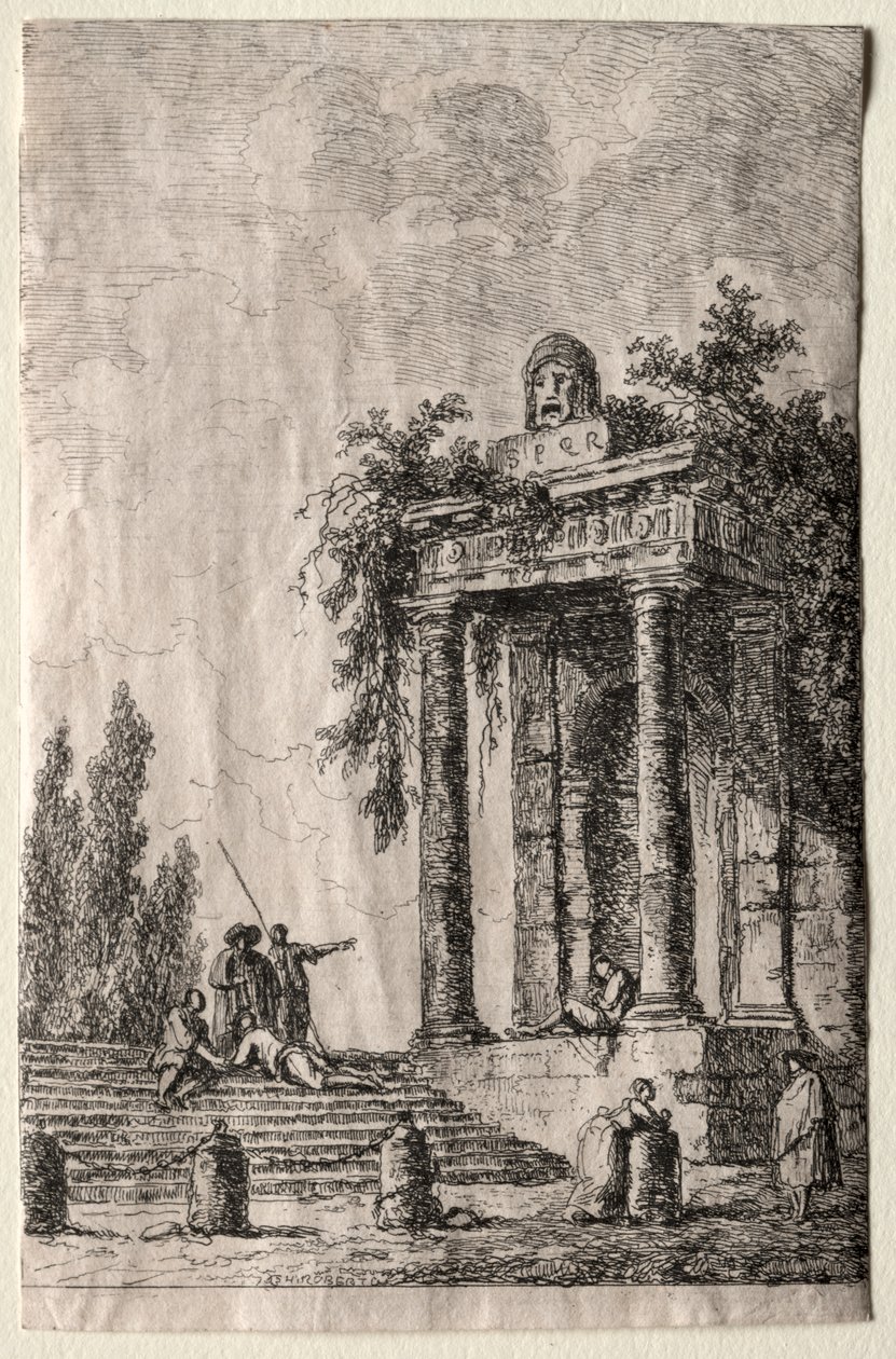 Rzymskie wieczory: Schody autorstwa Hubert Robert