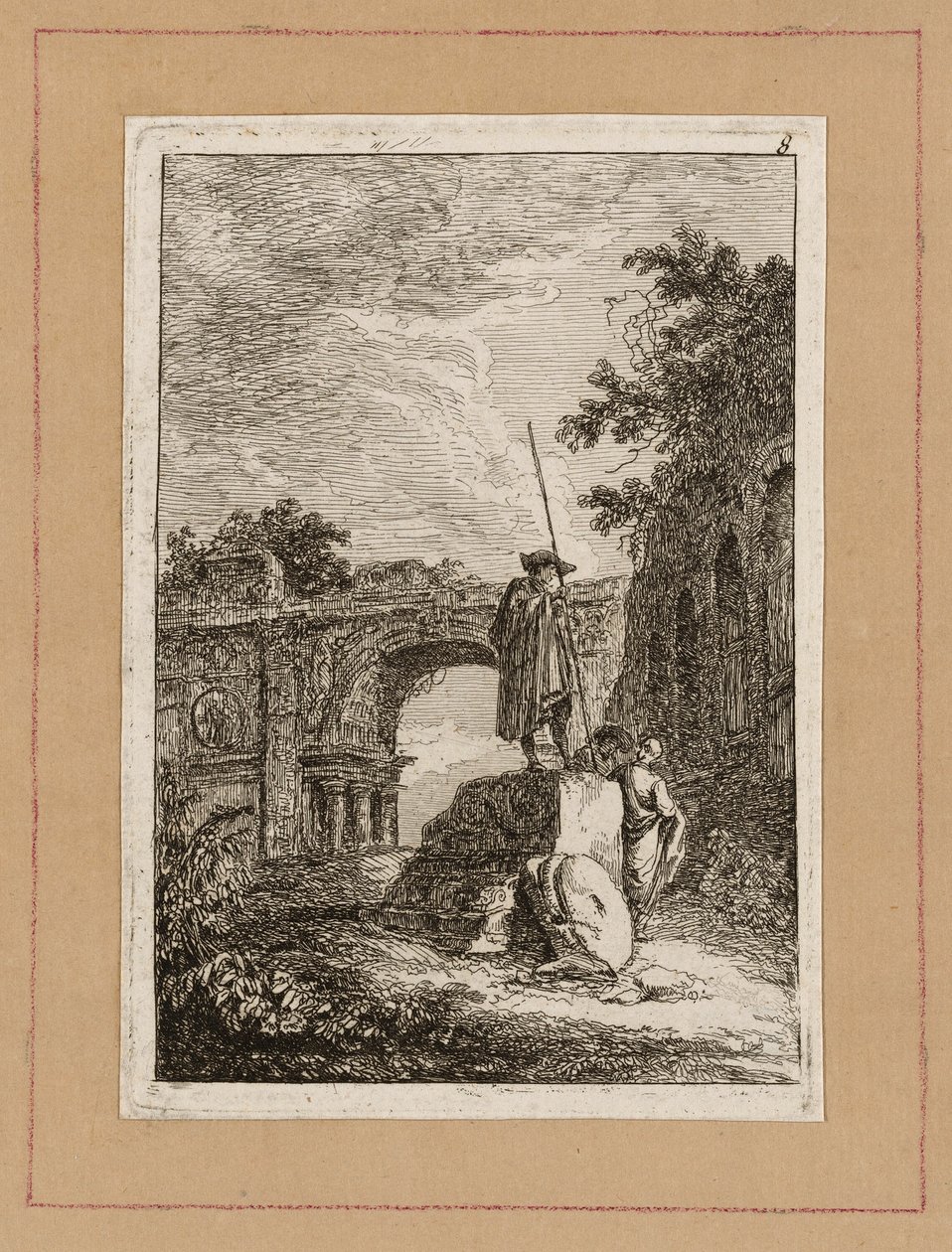 Płyta ósma z Wieczorów w Rzymie autorstwa Hubert Robert