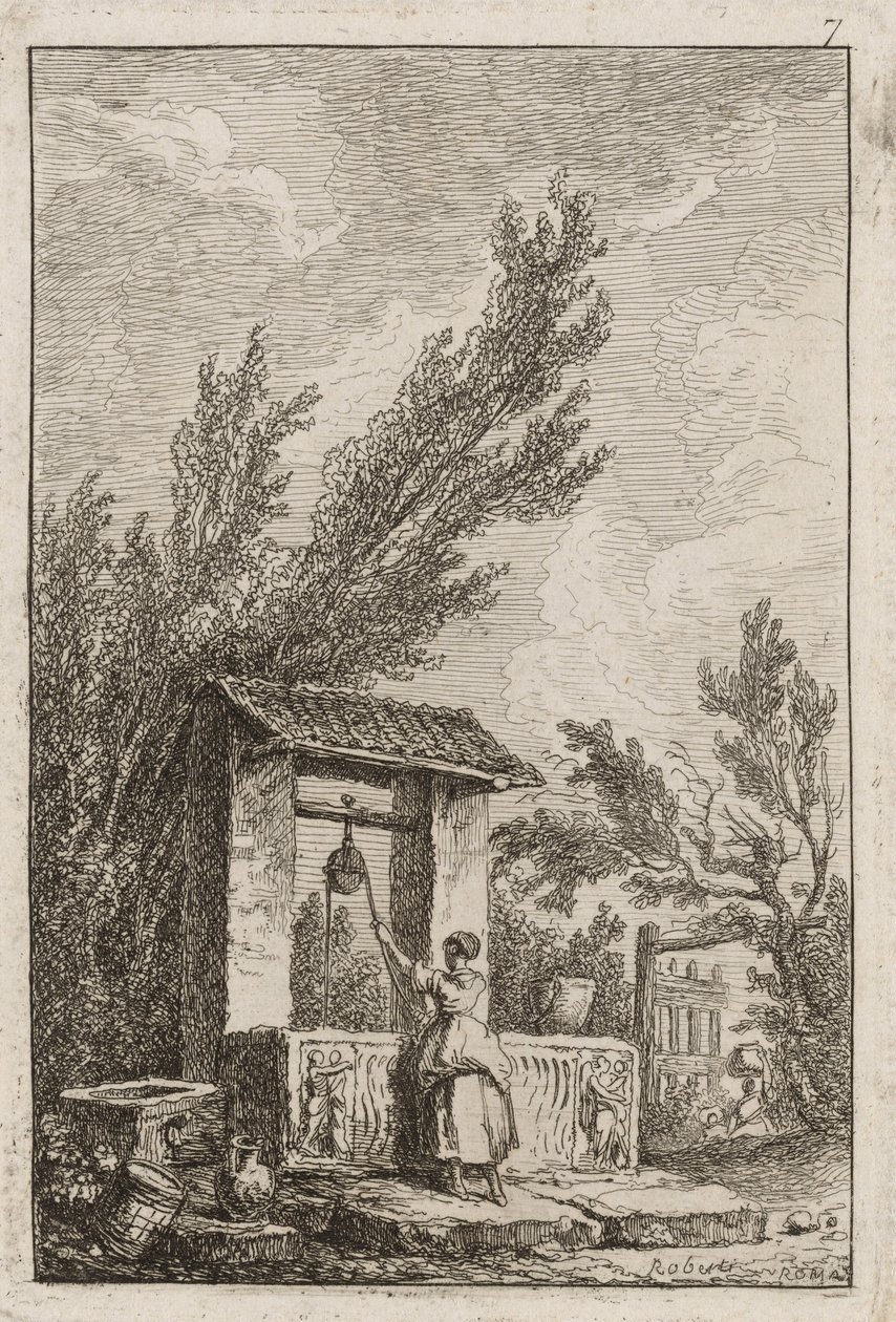 Płyta siódma z Wieczorów w Rzymie autorstwa Hubert Robert