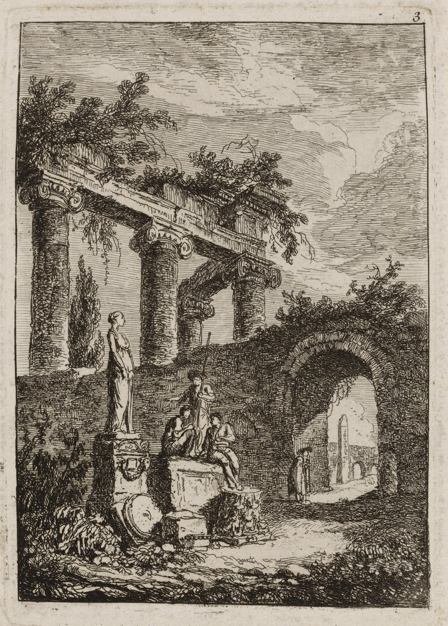 Płyta trzecia z Wieczorów w Rzymie autorstwa Hubert Robert