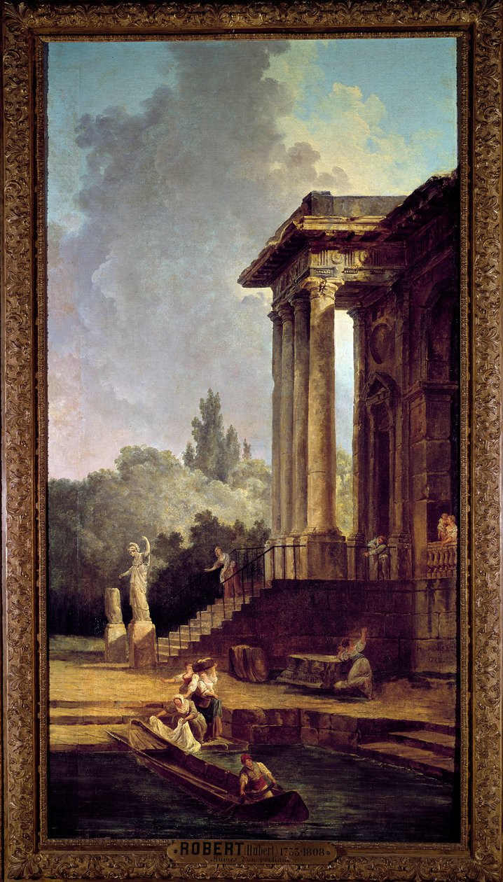Ruiny portyku Obraz Huberta Roberta (1733-1808) XVIII-wieczne Musee du chateau de Maisons Laffitte (Maisons-Laffitte) autorstwa Hubert Robert