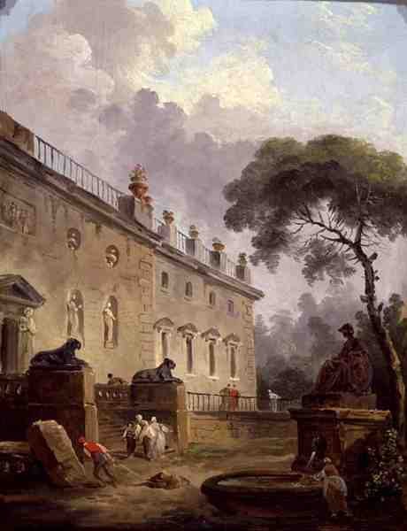 Taras Villa Madama (olej na panelu) autorstwa Hubert Robert