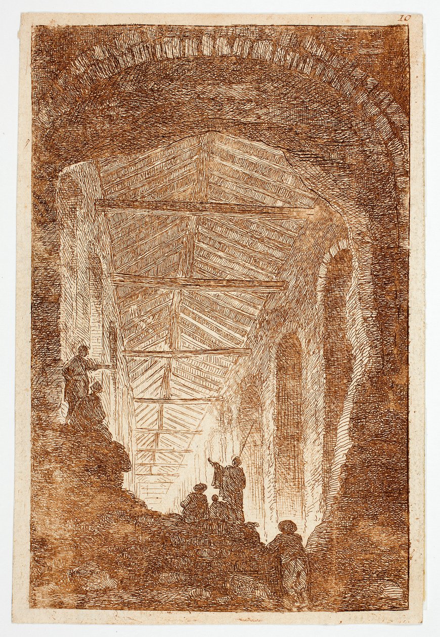 Galeria Antyczna, płyta dziesiąta z Les Soirées de Rome autorstwa Hubert Robert