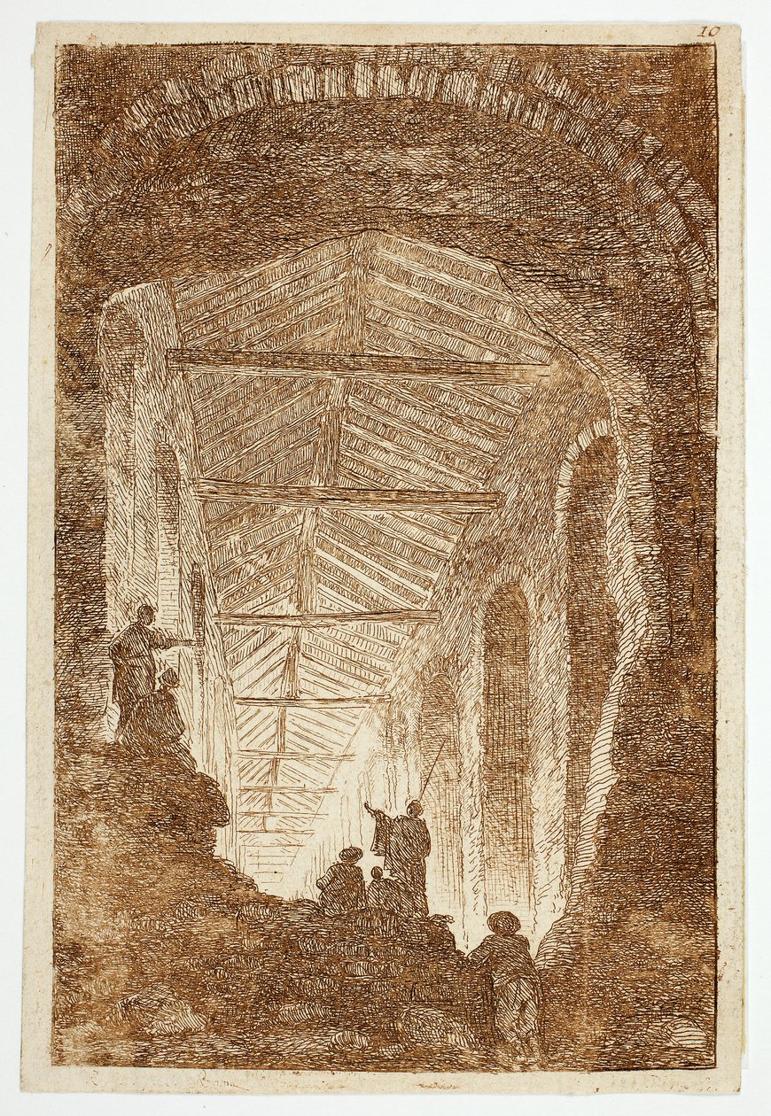 Galeria Antyczna, płyta dziesiąta z Les Soirées de Rome autorstwa Hubert Robert