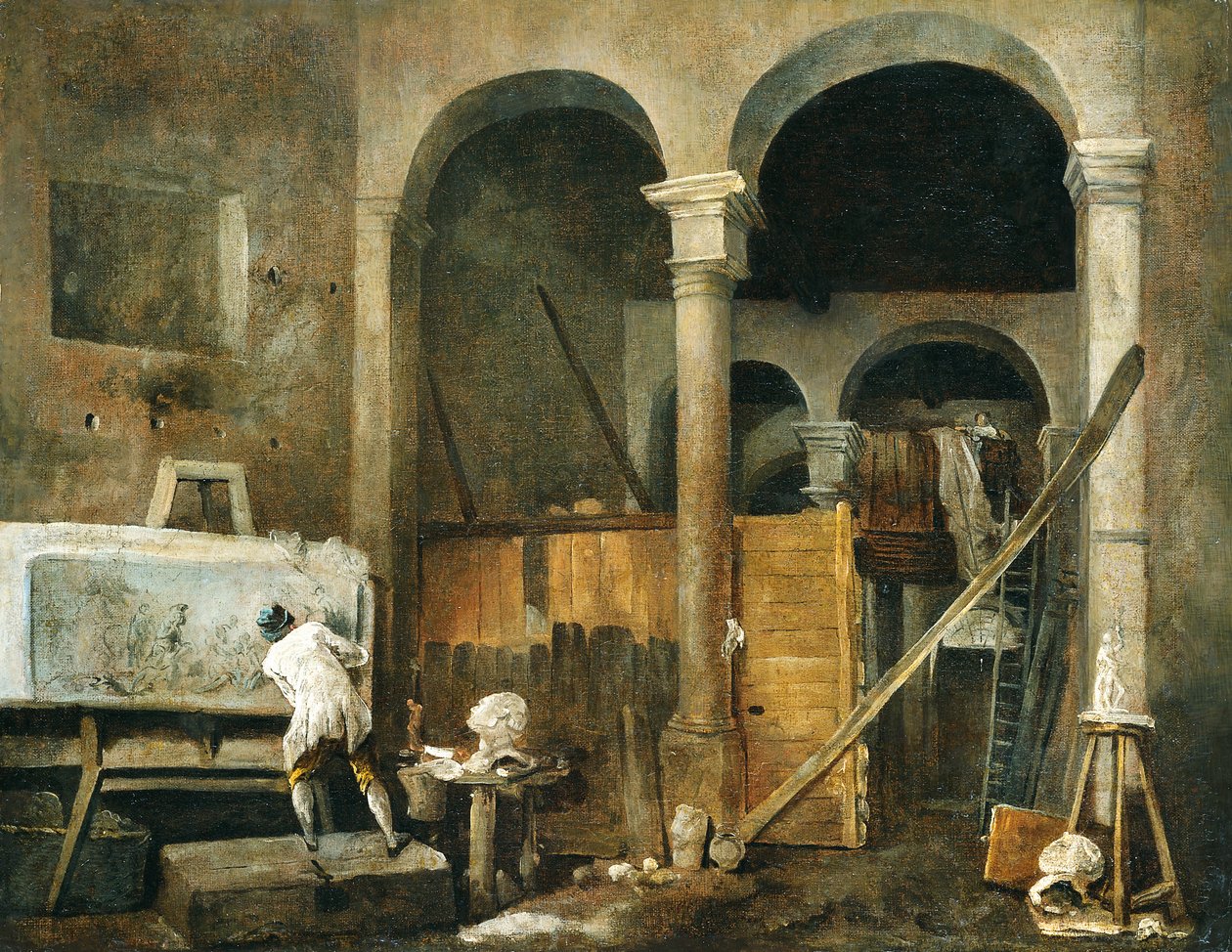 Pracownia artysty autorstwa Hubert Robert